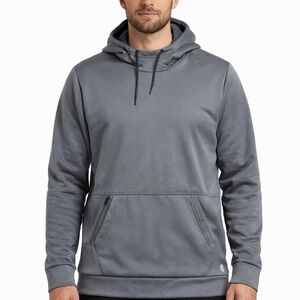 Solaris Gray Fleece Pullover Hoodie Medium Hooded Zipper Pockets